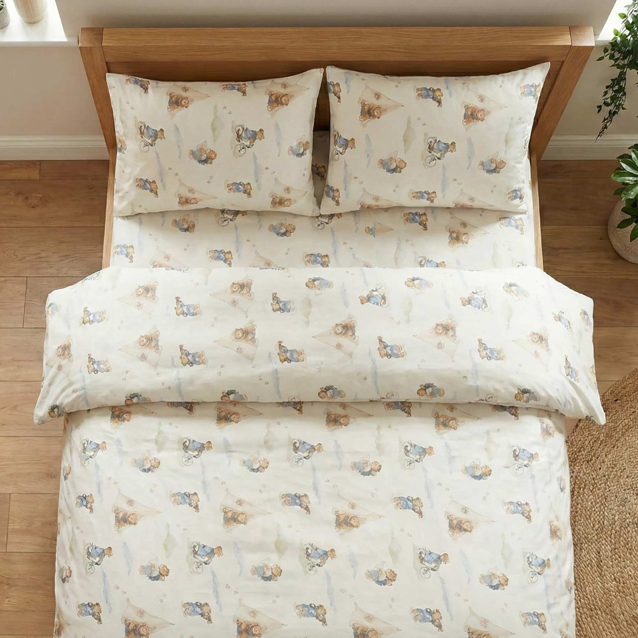 Lenjerie de pat Ranforce Cotton Pro RCP28, 100% bumbac, crem, imprimeu marin cu barcute [2]