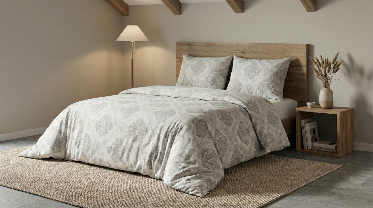 Lenjerie de pat Ranforce Cotton Pro RCP57, 100% bumbac, gri, imprimeu model oriental [2]