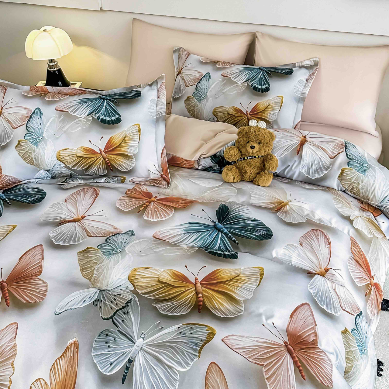 Lenjerie pat single 5D,bumbac finet,4 piese,cearceaf cu elastic 140x200cm,cearceaf pilota 155x205cm,2 fete de perna 55x80cm-A1249 [3]