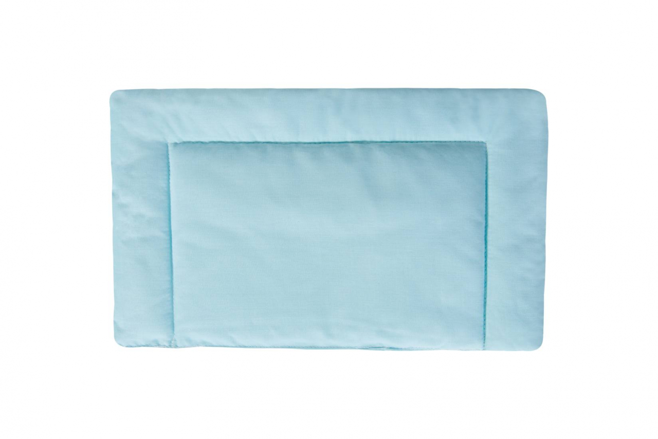 Lenjerie patut bebe, SomnART, cearceaf pat 60x120x10 cu elastic, cearceaf pilota 80x110, perna joasa 20x35, Bleu [3]