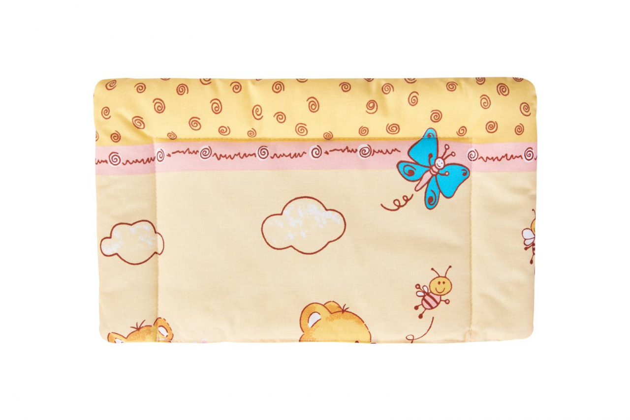 Lenjerie patut bebe, SomnART, cearceaf pat 60x120x10 cu elastic, cearceaf pilota 80x110, perna joasa 20x35, Honey [3]