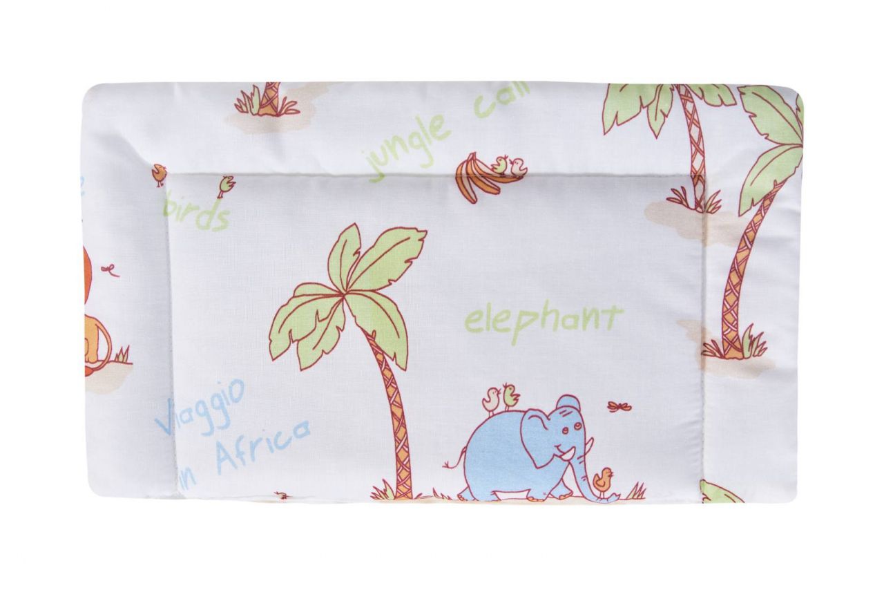 Lenjerie patut bebe, SomnART, cearceaf pat 60x120x10 cu elastic, cearceaf pilota 80x110, perna joasa 20x35, Jungle [3]