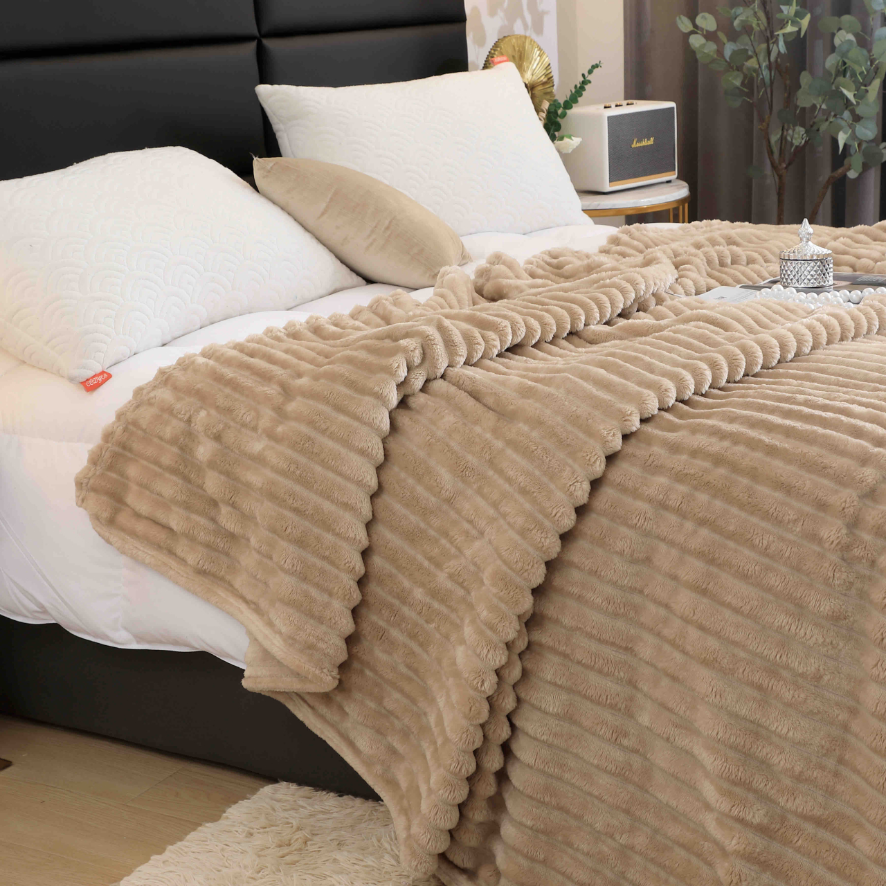 Patura cocolino gofrata 200x230cm Jojo Home,bej-F051 [2]