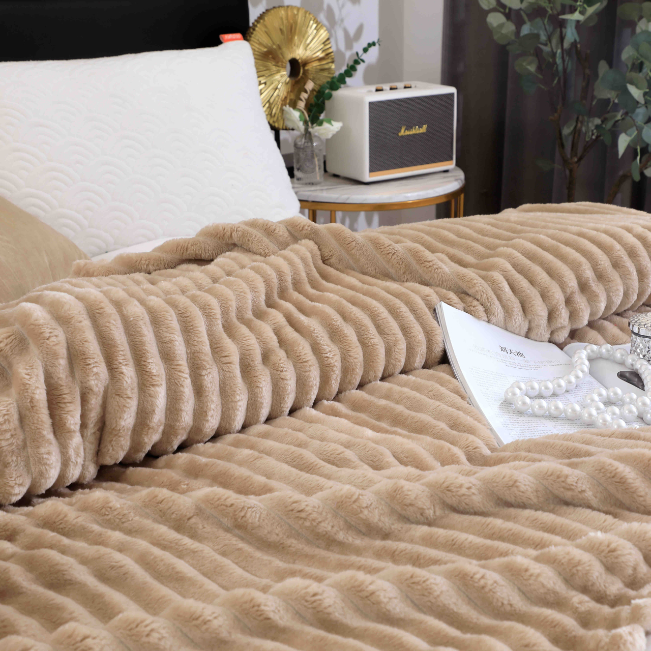 Patura cocolino gofrata 200x230cm Jojo Home,bej-F051 [3]