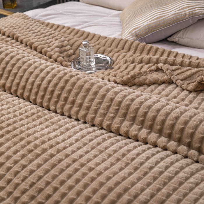 Patura cocolino gofrata 200x230cm Jojo Home,bej-F051 [2]