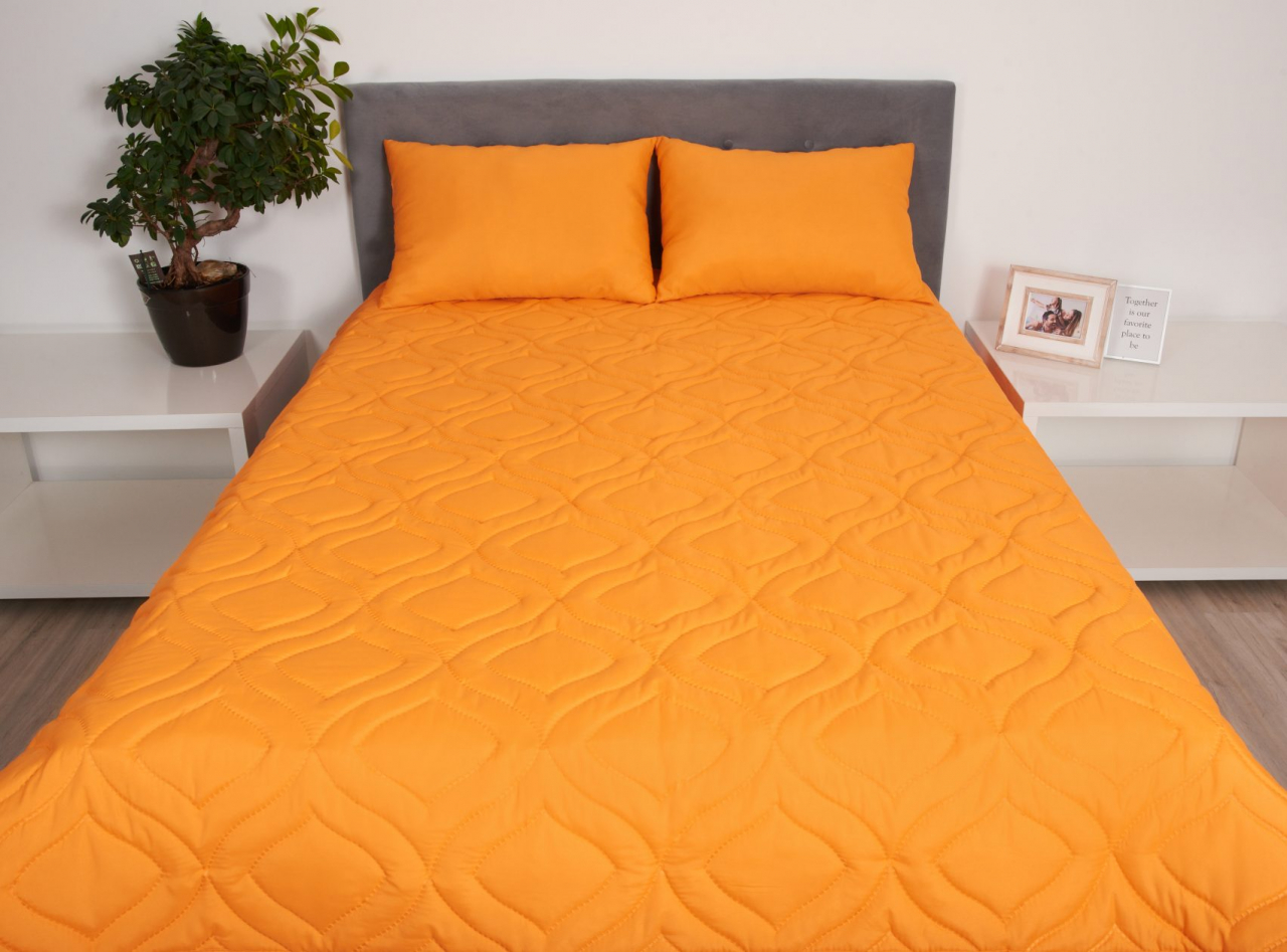 Perna 60x60 Somnart Belina, microfibra, lavabila la masina, vidata, Portocaliu [4]