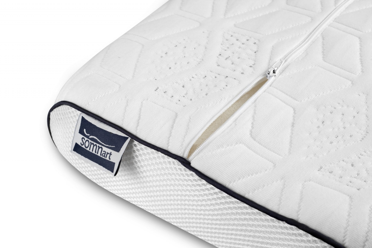 Perna anatomica cu memorie Somnart Silver Memory, laterala 3D, husa detasabila si lavabila, ioni de argint, 30x50 [6]