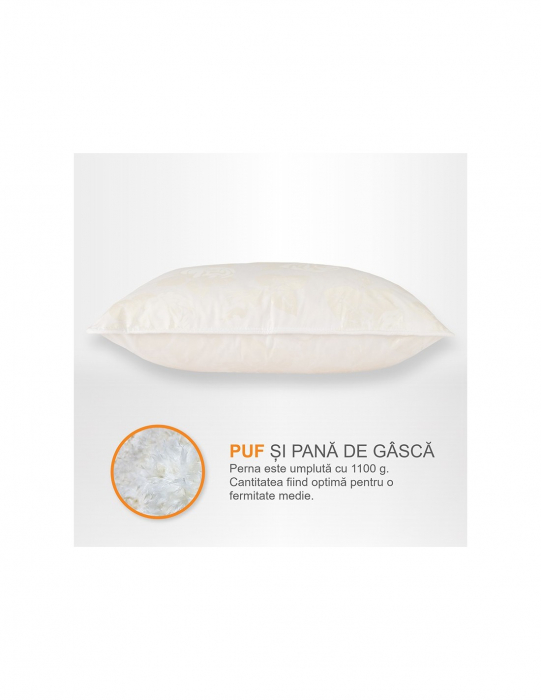 Perna cu puf si pene de gasca 50x70,alba,Pernador E015 [3]