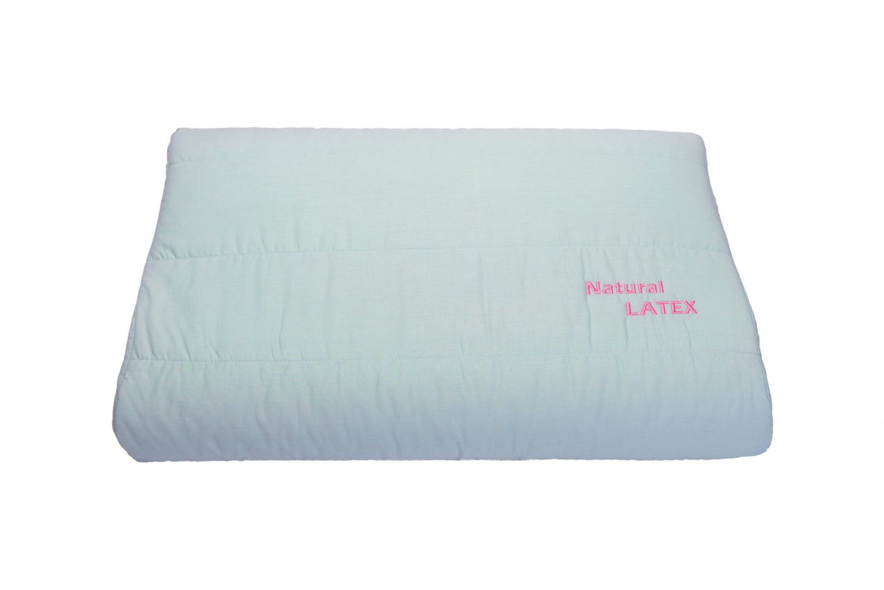Perna ergonomica Somnart LATEXCEL, 64x40x11 cm, latex natural, husa bumbac 100%, bleu [2]