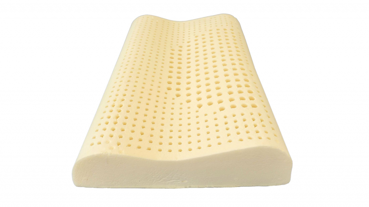 Perna ergonomica Somnart LATEXCEL, 64x40x11 cm, latex natural, husa bumbac 100%, roz [3]