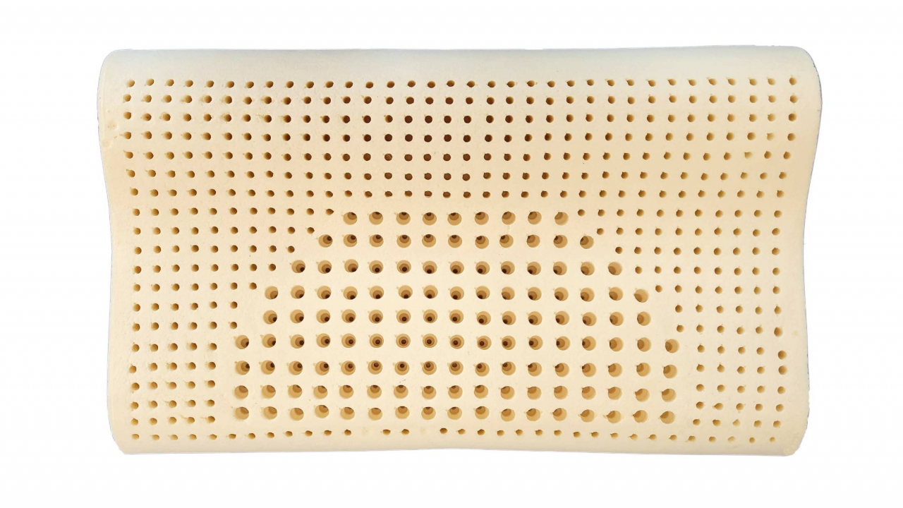Perna ergonomica Somnart LATEXCEL, 64x40x11 cm, latex natural, husa bumbac 100%, roz [5]