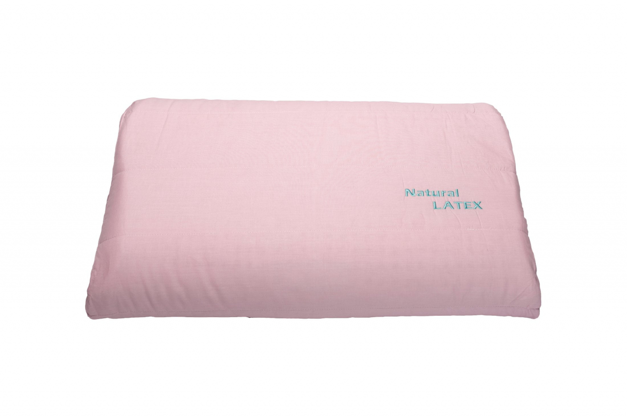 Perna ergonomica Somnart LATEXCEL, 64x40x11 cm, latex natural, husa bumbac 100%, roz [6]