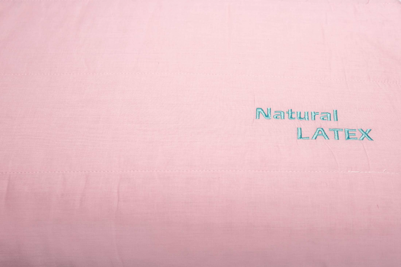 Perna ergonomica Somnart LATEXCEL, 64x40x11 cm, latex natural, husa bumbac 100%, roz [2]