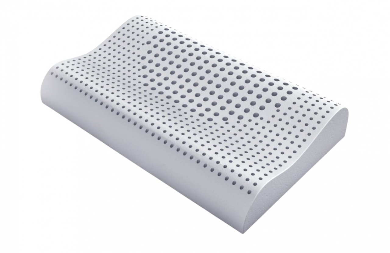Perna ergonomica Somnart LATEXCEL, 64x40x11 cm, latex natural, husa bumbac 100%, roz [8]