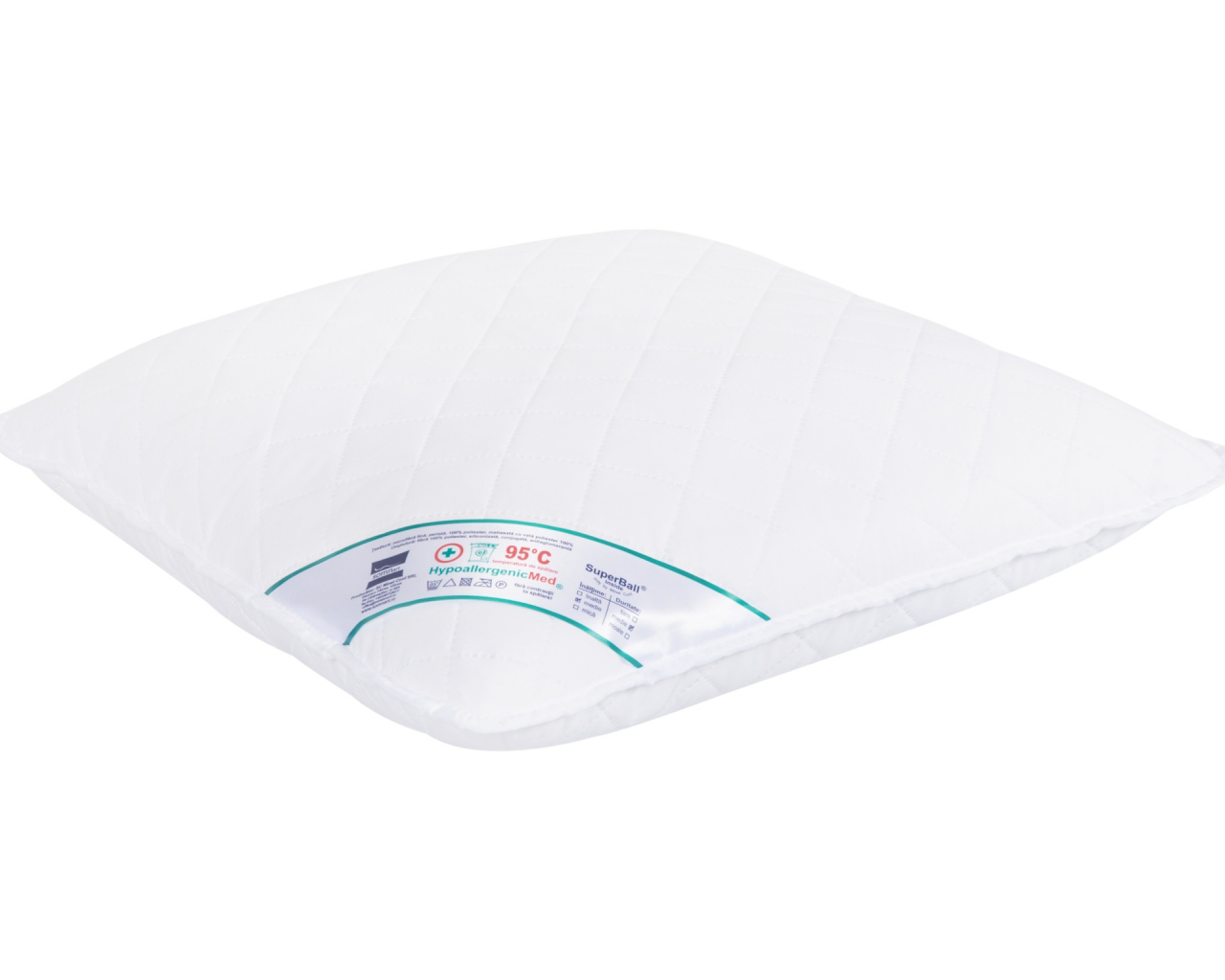 Set 4 perne matlasate microfibra HypoallergenicMed Somnart, lavabile la 95°C, 70 X 70 [5]