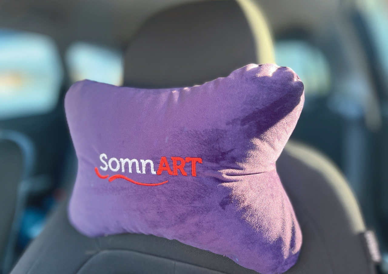 Perna Somnart pentru tetiera, mov, dimensiune 32x23 [2]