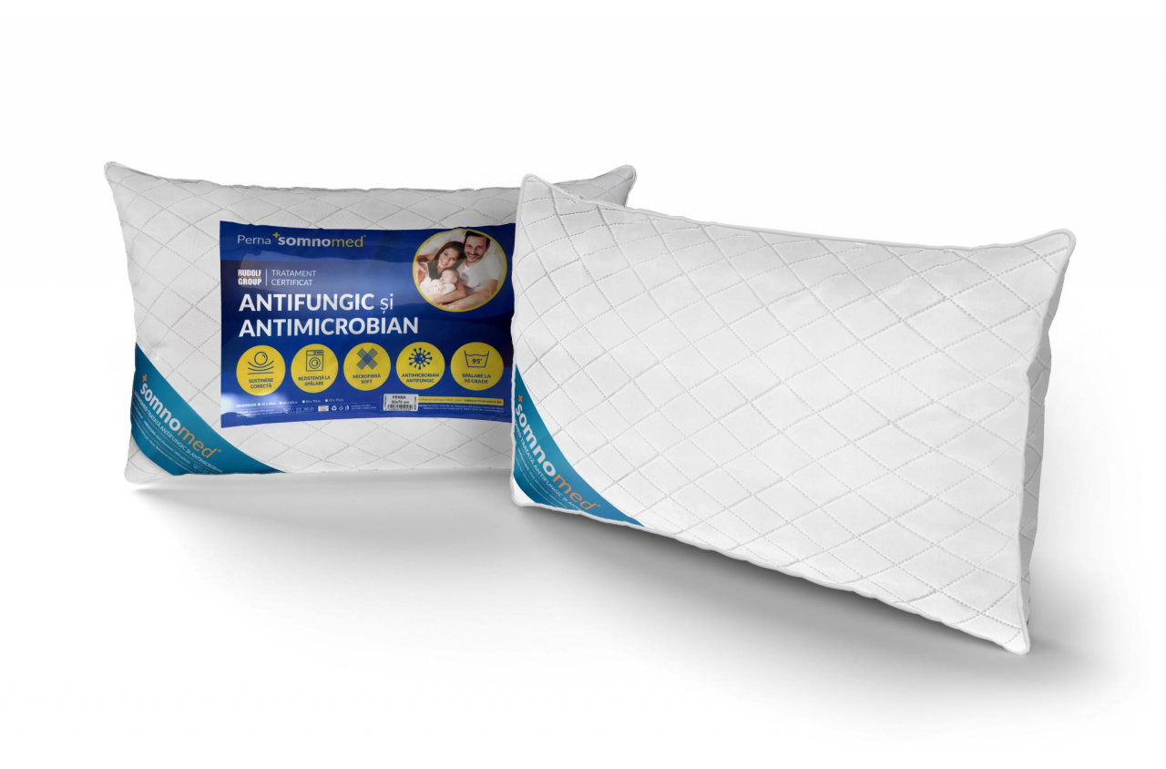 Perna Somnomed Antimicrobiana si Antifungica lavabila la 95°C - 50 x 70 cm, ambalata la geanta cu manere [9]