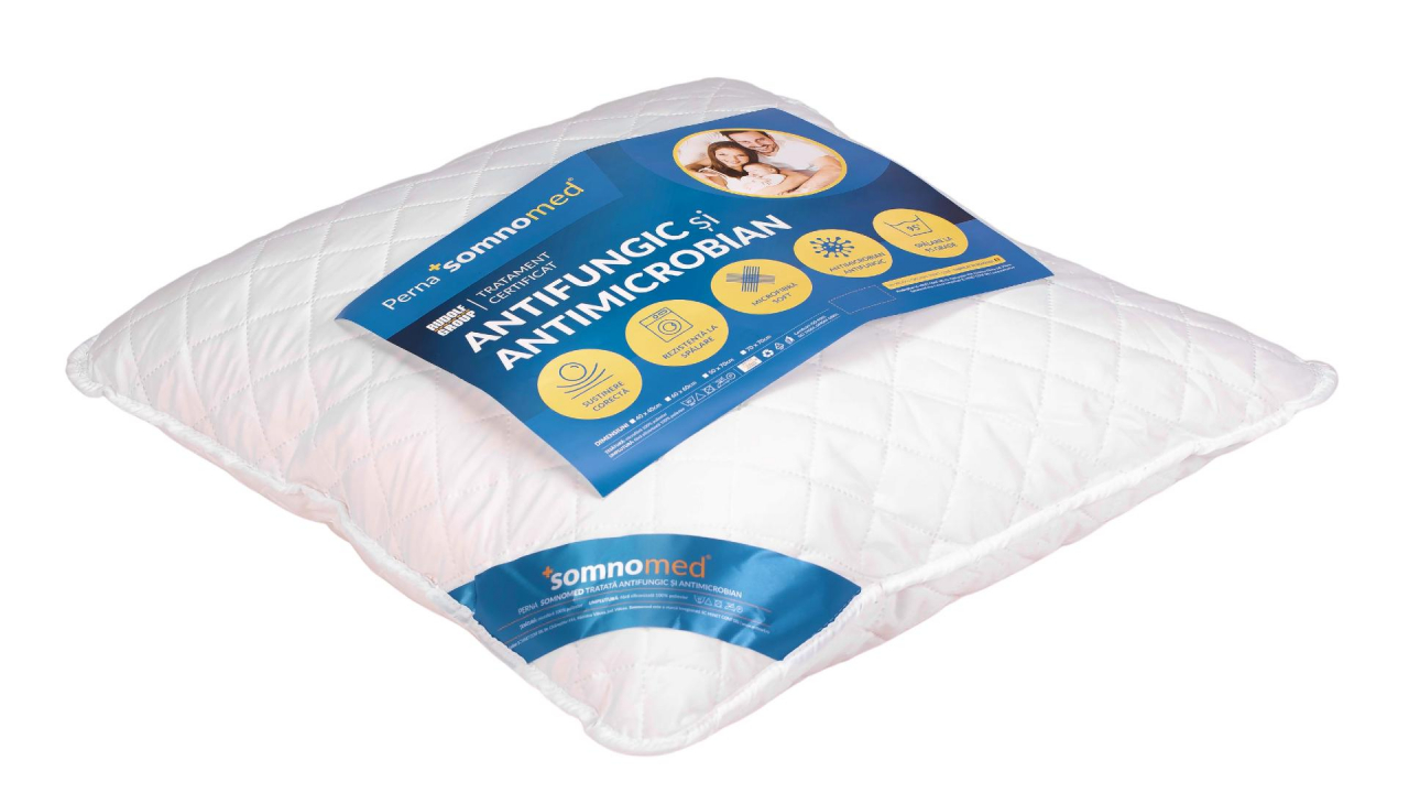 Perna Somnomed Antimicrobiana si Antifungica lavabila la 95°C - 70 x 70 cm, ambalata la geanta cu manere [6]