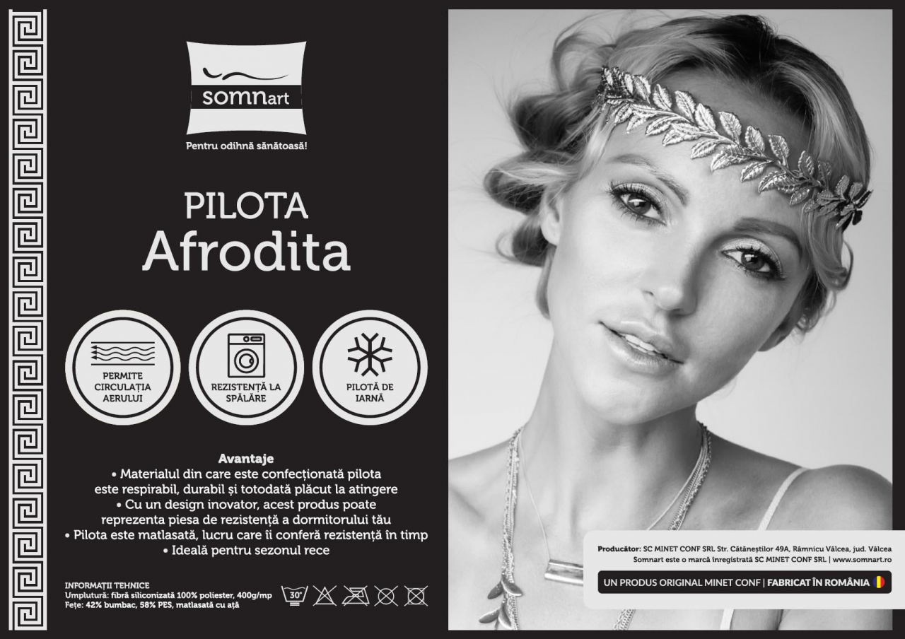 Pilota de iarna matlasata Afrodita Somnart, 150x200 cm, policotton imprimat, sezon rece, 400 g/mp [4]