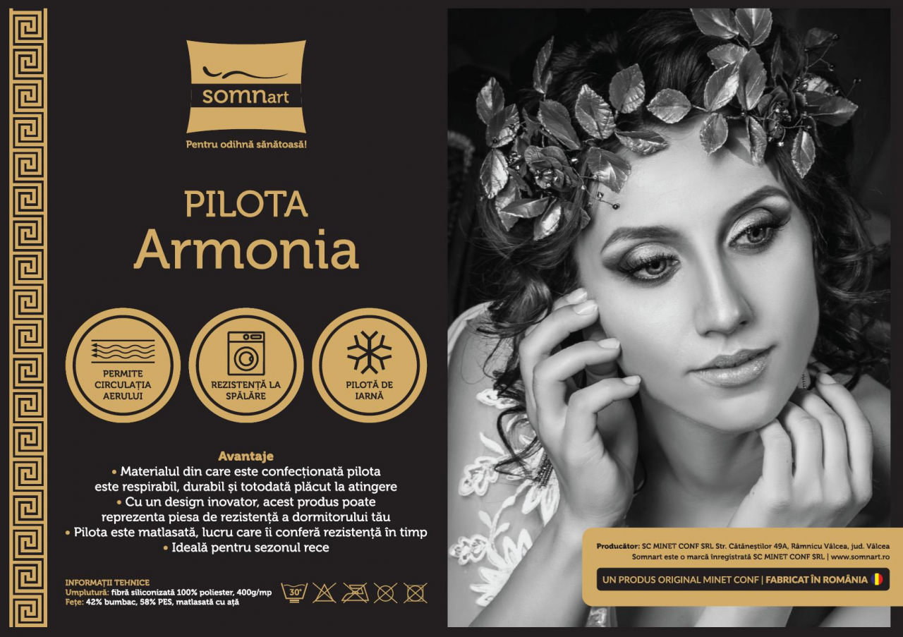 Pilota de iarna matlasata Afrodita Somnart, 150x200 cm, policotton imprimat, sezon rece, 400 g/mp [5]