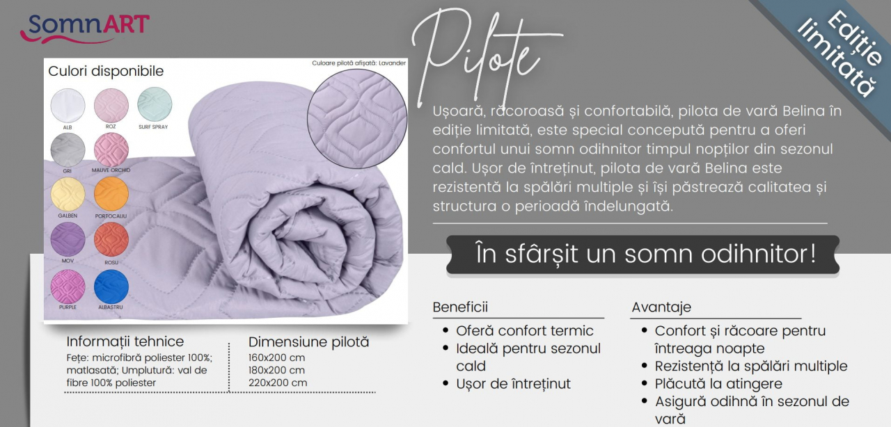 Pilota de vară 200x220 Somnart Belina, microfibra, lavabila la masina, vidata, Surf Spray [4]