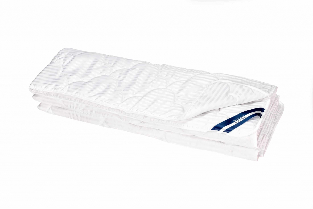 Pilota microfibra striata matlasata, Somnart, 180x200 cm, 200 g, alba, de vara, model lacrimi [4]