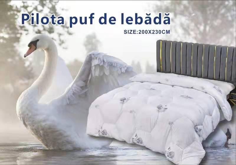 Pilota puf de lebada 200x230cm,alba cu imprimeu-PLT25 [2]