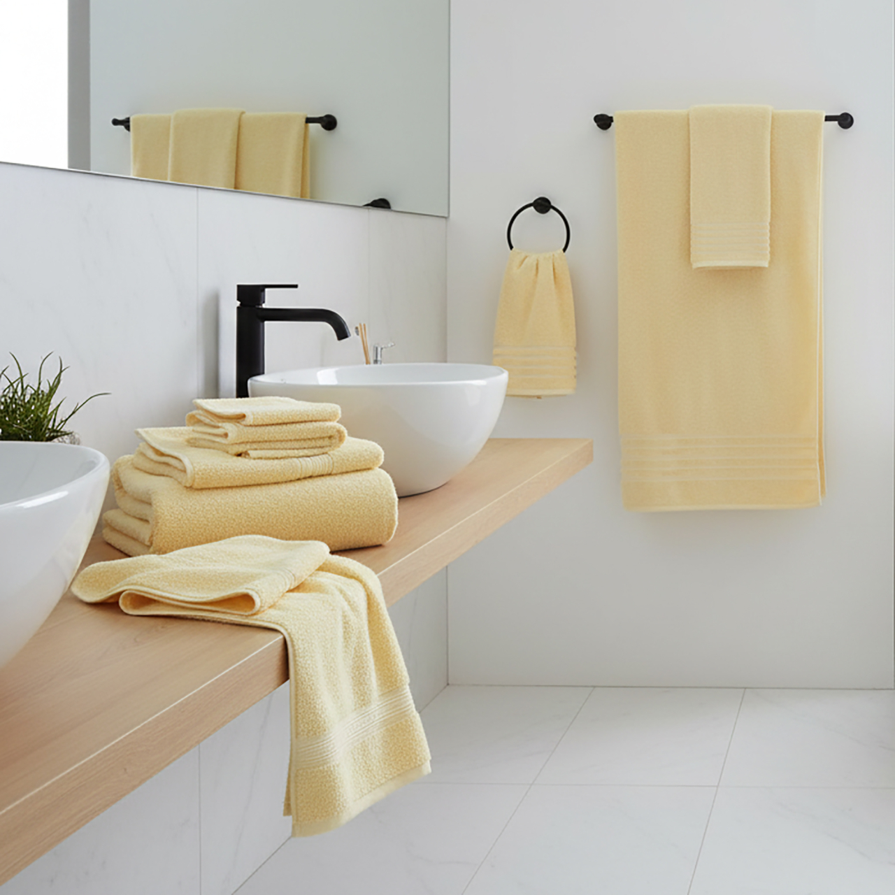 Prosop baie bumbac 100% 600 GSM Luxury-galben [2]