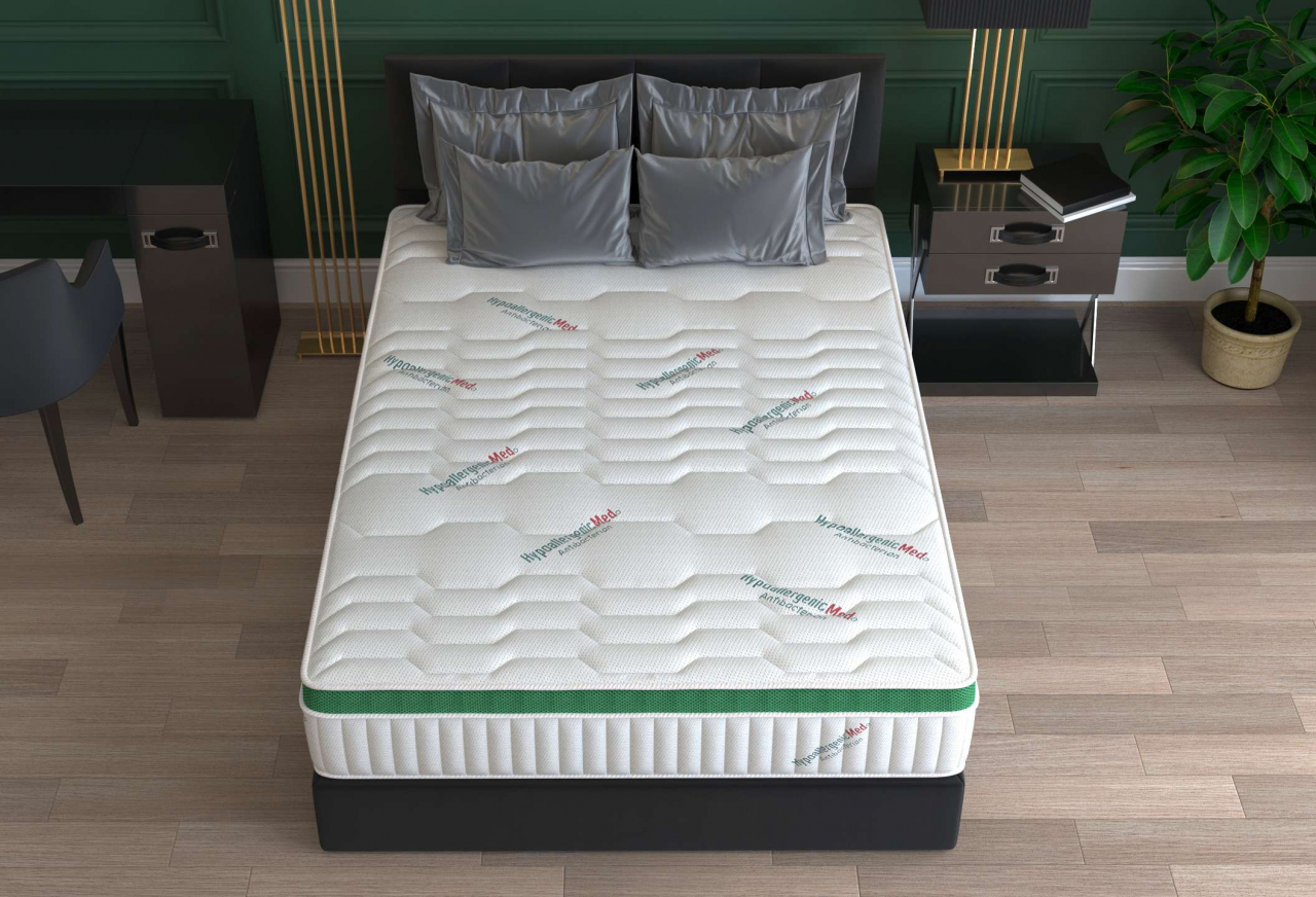 Saltea cu arcuri HypoallergenicMed Primo Protect 180x200, înălțime 23 cm, ortopedică, husă tratament antialergic, fermitate mediu-tare, sistem aerisire 3D [4]