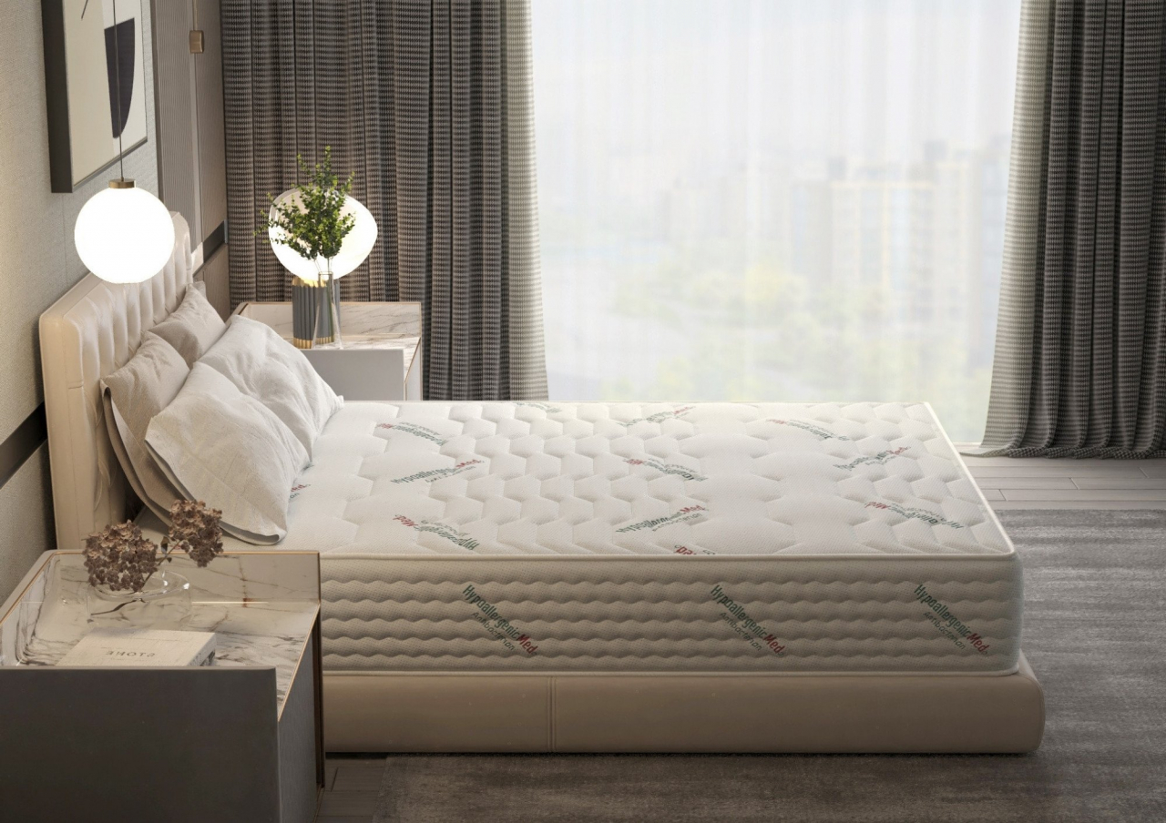 Saltea cu arcuri Pocket HypoallergenicMed® Safe Relax HoReCa 140x190, înălțime 25 cm, ortopedică, husă tratament antialergic, fermitate mediu-tare [6]