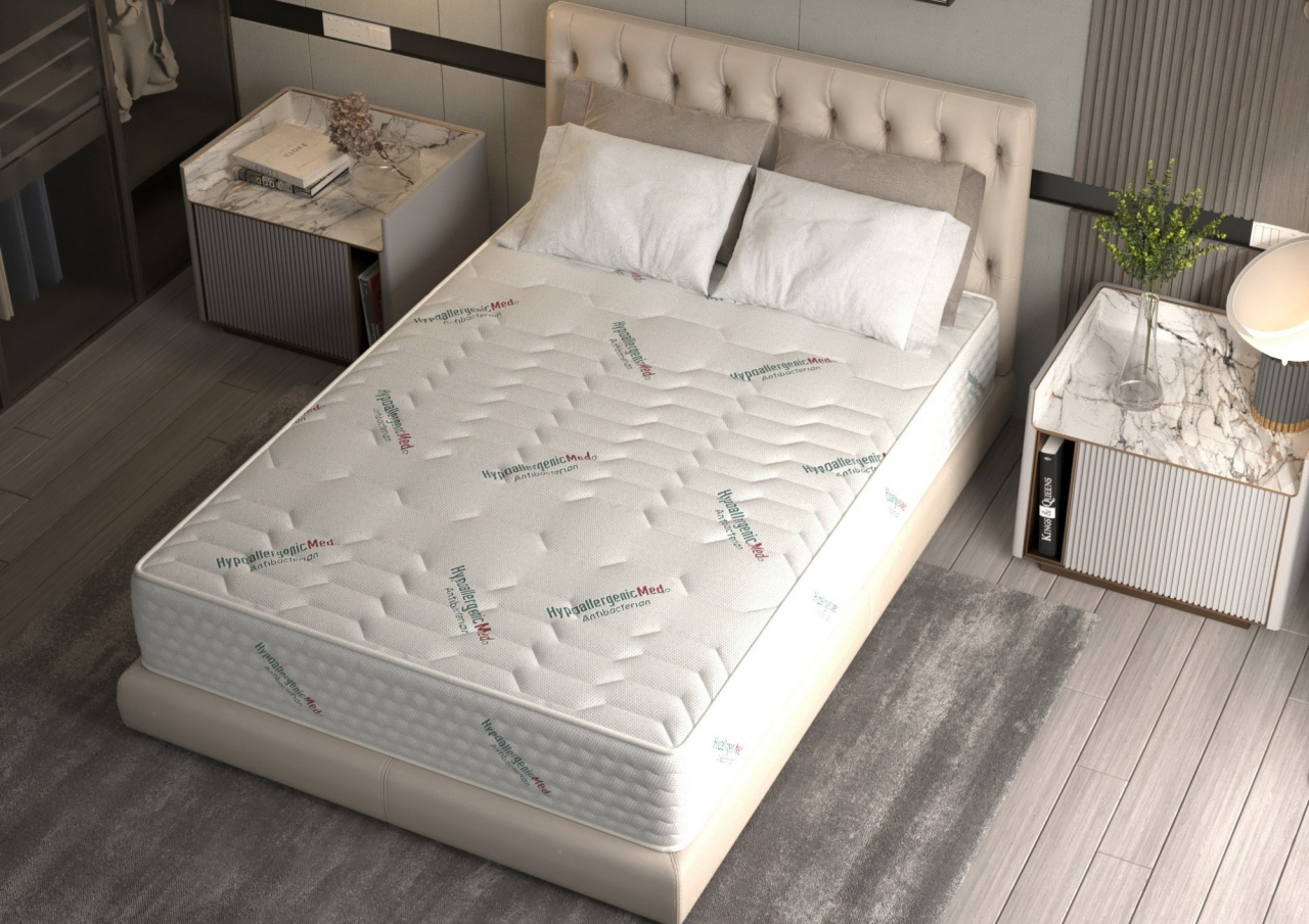 Saltea cu arcuri Pocket HypoallergenicMed® Safe Relax HoReCa 200x200, înălțime 25 cm, ortopedică, husă tratament antialergic, fermitate mediu-tare [5]