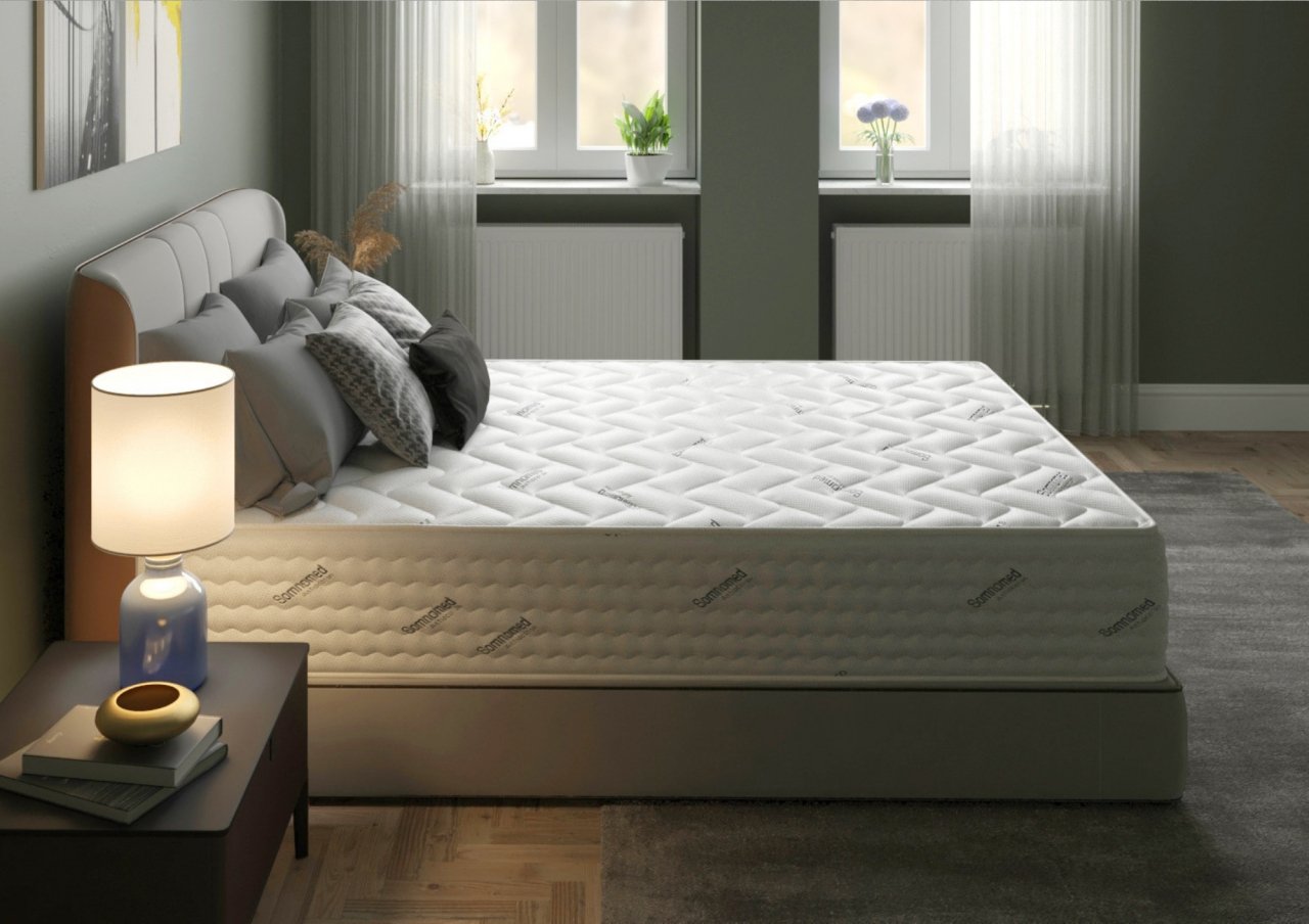 Saltea cu arcuri Pocket Somnomed Comfort Fit HoReCa 120x200, înălțime 30 cm, spumă cu memorie, husa tratament antiacarieni, fermitate mediu-tare [6]