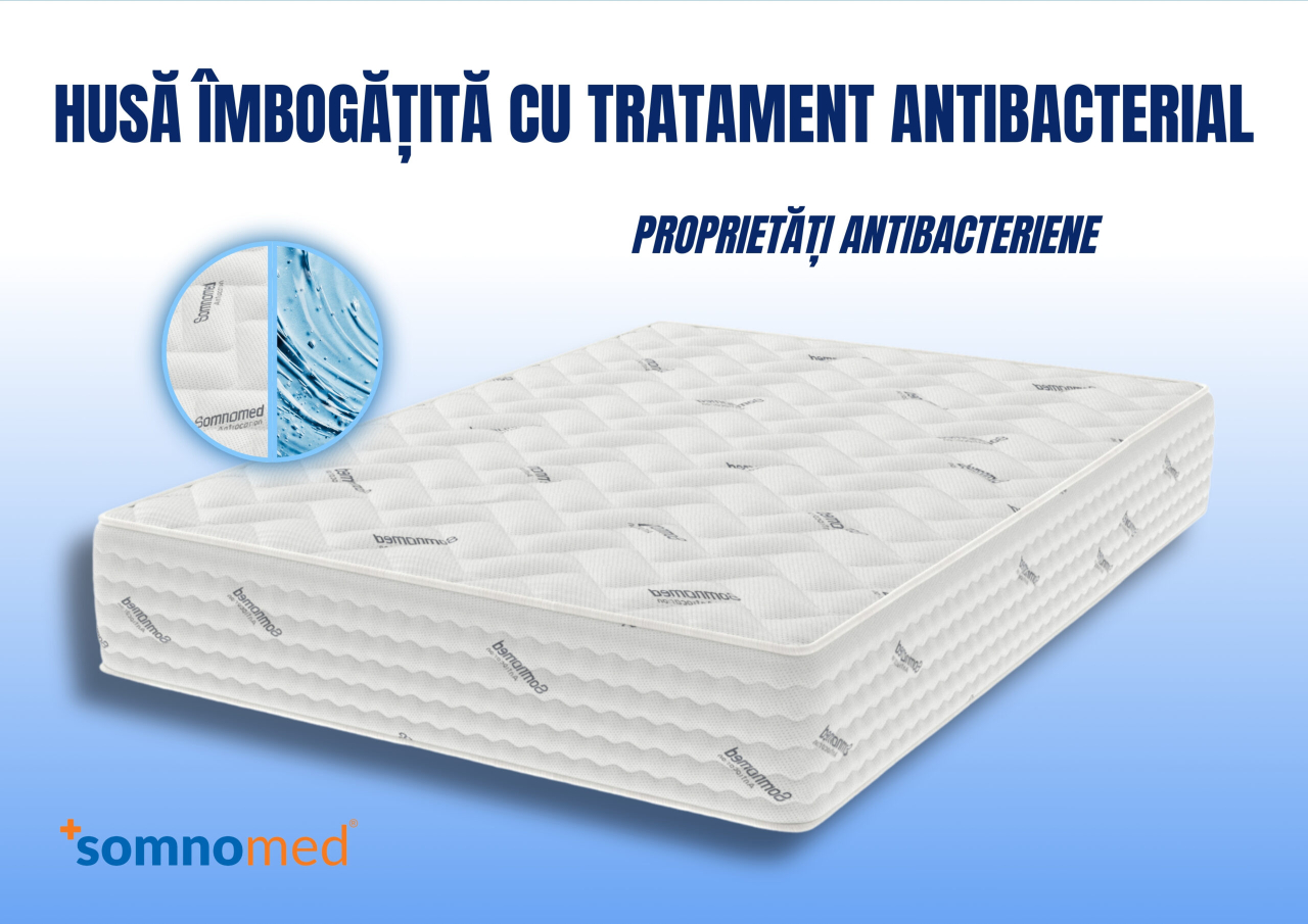 Saltea cu arcuri Pocket Somnomed Comfort Fit HoReCa 120x200, înălțime 30 cm, spumă cu memorie, husa tratament antiacarieni, fermitate mediu-tare [5]