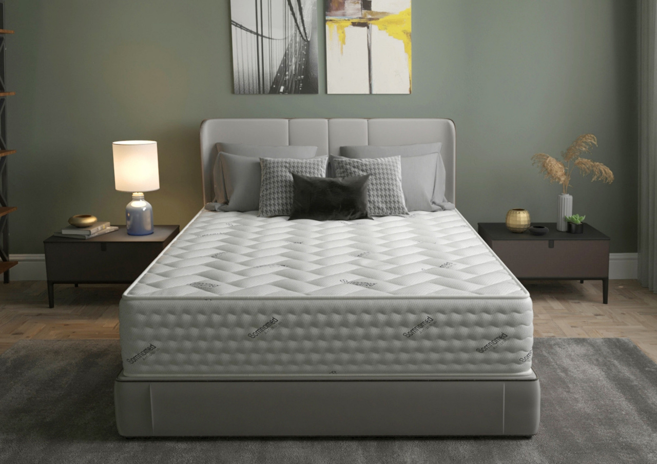 Saltea cu arcuri Pocket Somnomed Comfort Fit HoReCa 120x200, înălțime 30 cm, spumă cu memorie, husa tratament antiacarieni, fermitate mediu-tare [7]