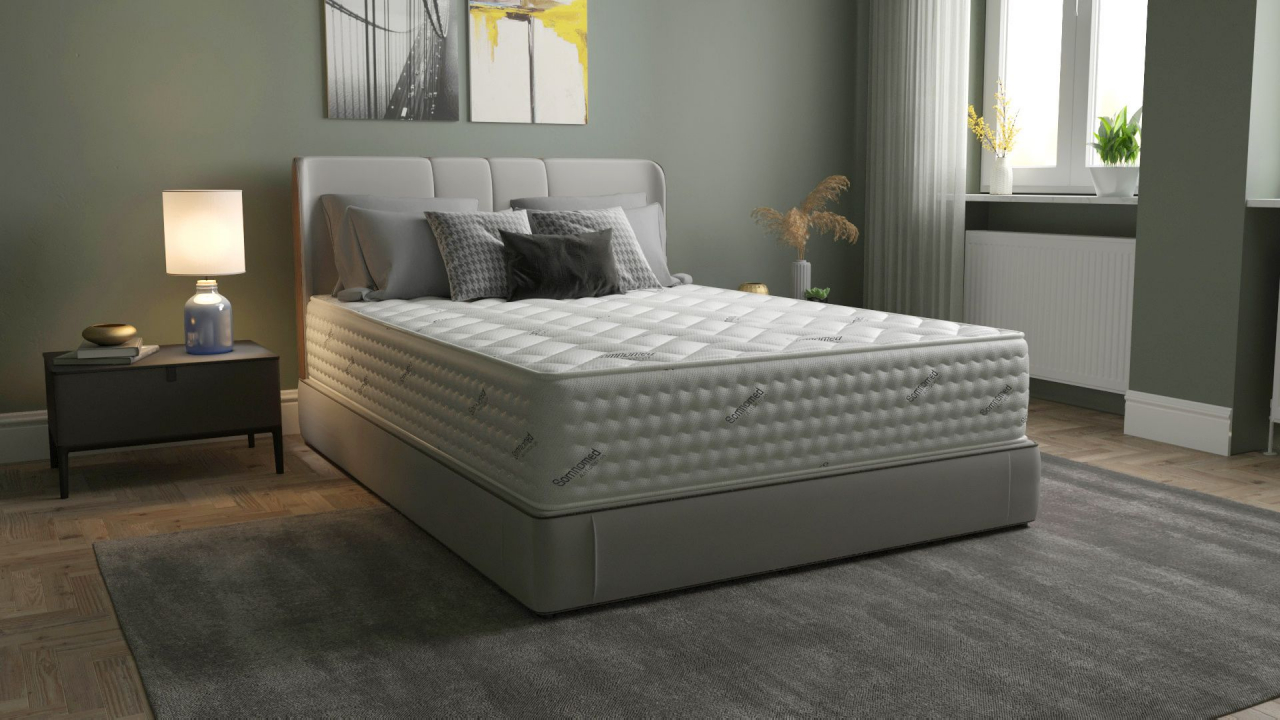 Saltea cu arcuri Pocket Somnomed Comfort Fit HoReCa 90x200, înălțime 30 cm, spumă cu memorie, husa tratament antifungic, fermitate mediu-tare [4]