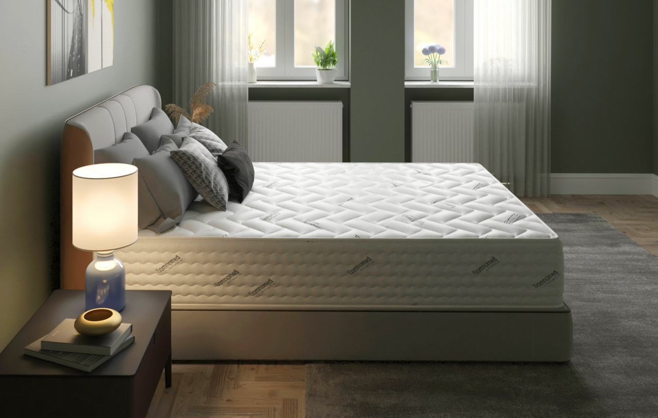 Saltea cu arcuri Pocket Somnomed Comfort Fit HoReCa 90x200, înălțime 30 cm, spumă cu memorie, husa tratament antifungic, fermitate mediu-tare [3]