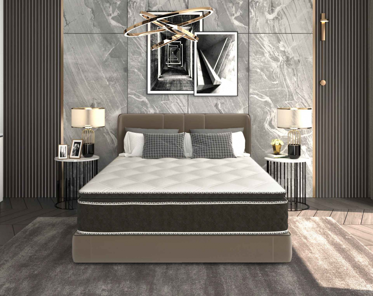 Saltea cu arcuri si memorie Somnexpert Top Confort 140x200x30, fermitate mediu-tare, cu topper integrat, cu manere [2]