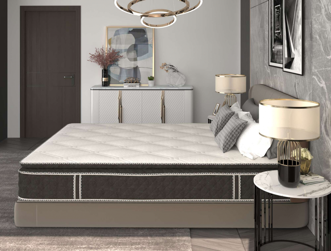 Saltea cu arcuri si memorie Somnexpert Top Confort 140x200x30, fermitate mediu-tare, cu topper integrat, cu manere [3]