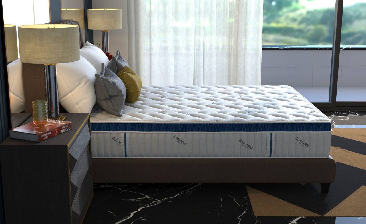Saltea cu arcuri Somnomed Complete Care 4Family 160x200, înălțime 26 cm, spumă cu memorie, husa tratament antifungic, fermitate mediu-tare, sistem aerisire 3D [5]