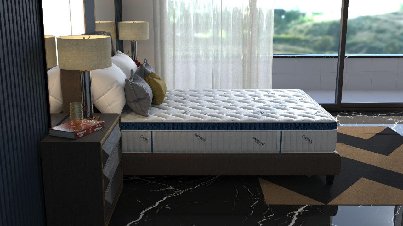Saltea cu arcuri Somnomed Complete Care 4Family 160x200, înălțime 26 cm, spumă cu memorie, husa tratament antifungic, fermitate mediu-tare, sistem aerisire 3D [3]