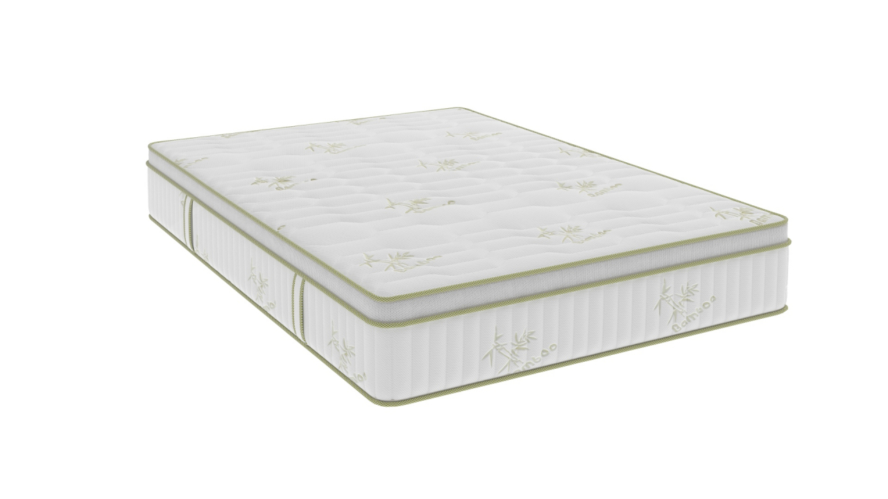 Saltea cu memorie si arcuri Bambus Super Confort Pocket Multilayer 140x200, inaltime 25 cm, husa matlasata, sistem 3D, manere, fermitate medie [5]