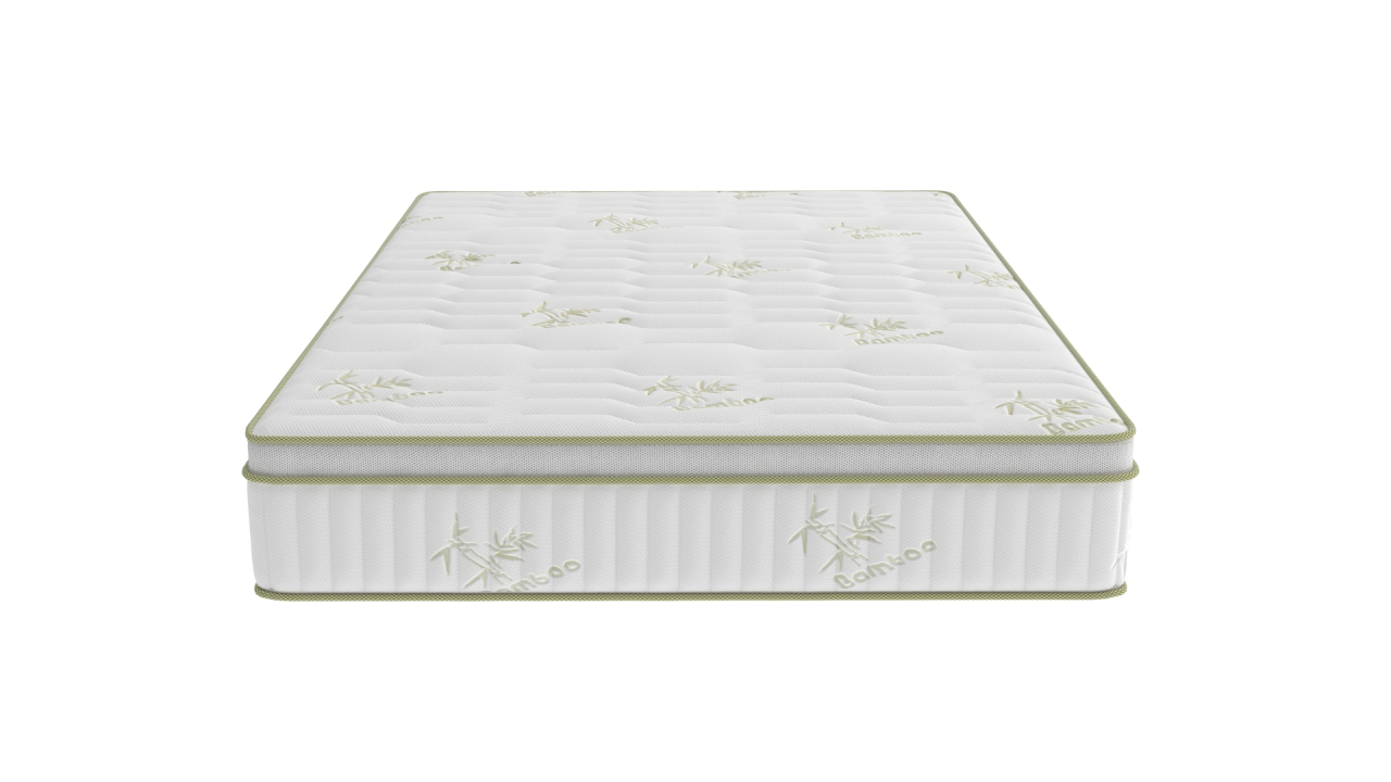Saltea cu memorie si arcuri Bambus Super Confort Pocket Multilayer 200x200, inaltime 25 cm, husa matlasata, sistem 3D, manere, fermitate medie [9]