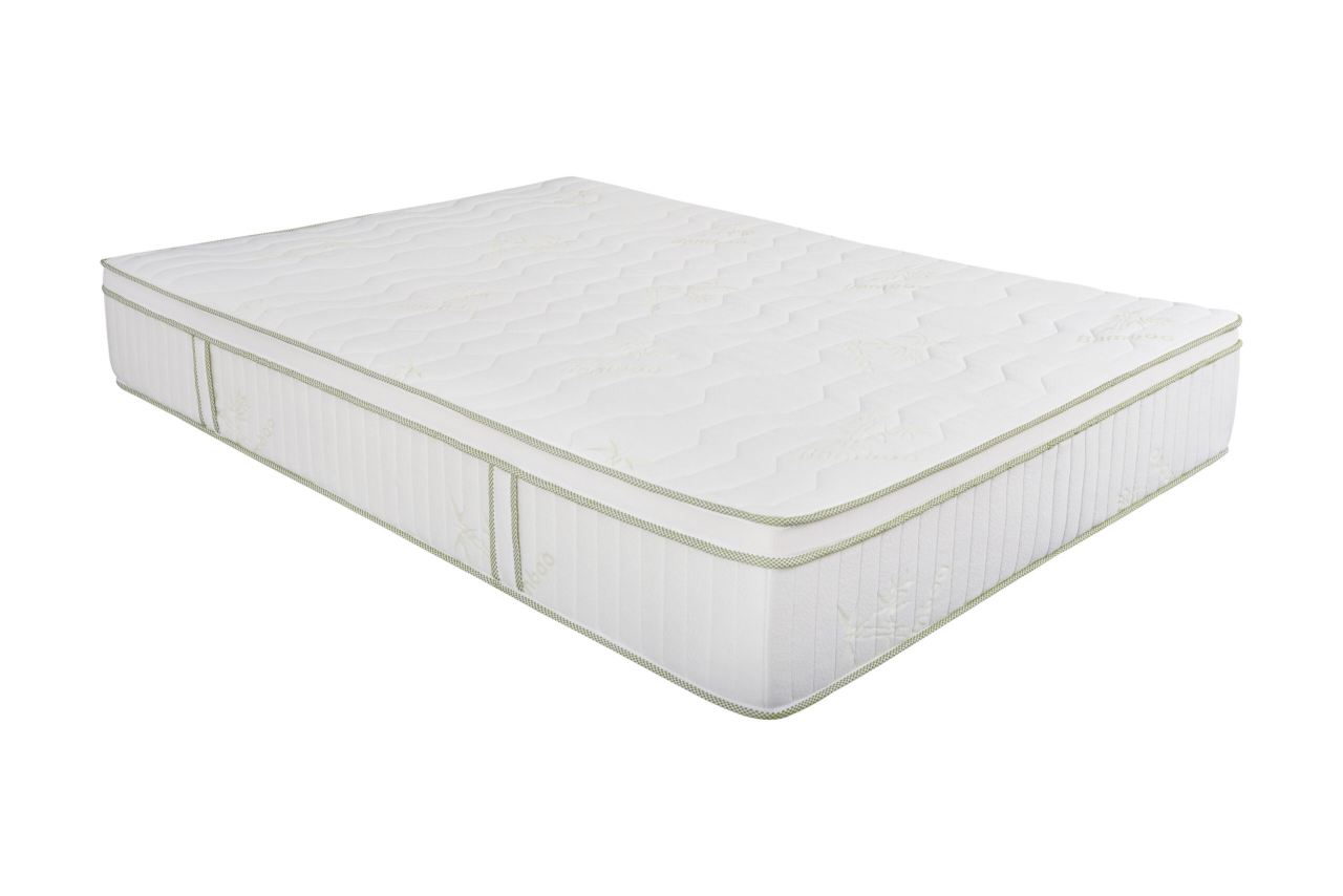 Saltea cu memorie si arcuri Bambus Super Confort Pocket Multilayer 90x200, inaltime 25 cm, husa matlasata, sistem 3D, manere, fermitate medie [11]
