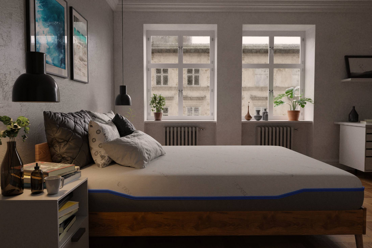 Saltea cu memorie și arcuri individuale Domine Tencel Ultra Pocket Multilayer 160x200, înălțime 24 cm, husă detașabilă, fermitate medie [2]