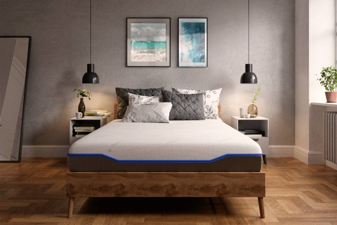 Saltea cu memorie și arcuri individuale Domine Tencel Ultra Pocket Multilayer 200x200, înălțime 24 cm, husă detașabilă, fermitate medie [1]