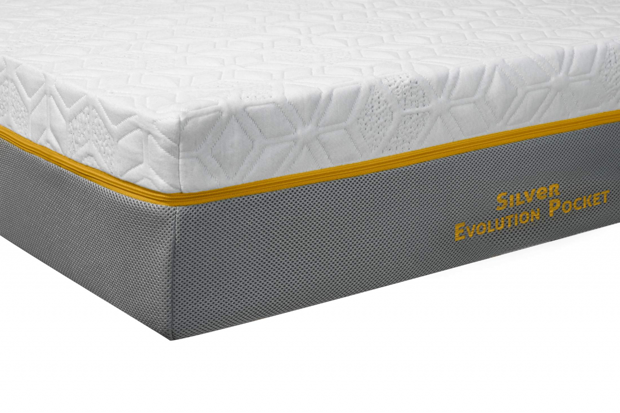 Saltea cu memorie și arcuri individuale Somnexpert Silver Evolution Pocket Spring 90x200, înălțime 24 cm, husă detașabilă, fermitate medie [6]