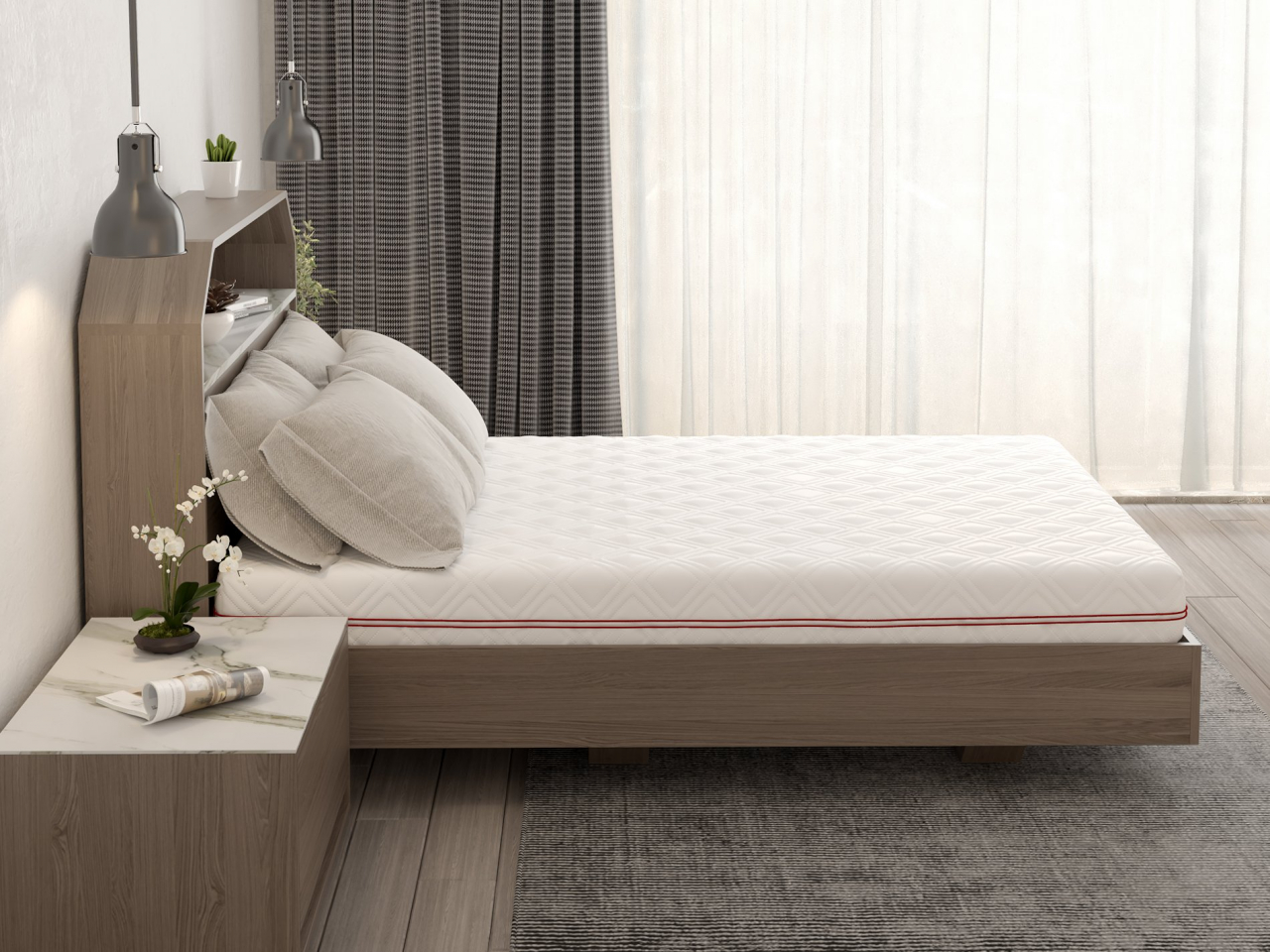 Saltea cu memorie SOMNART 180x200, înălțime 17 cm, ortopedică, husă detașabilă cu fermoar, fermitate medie [3]