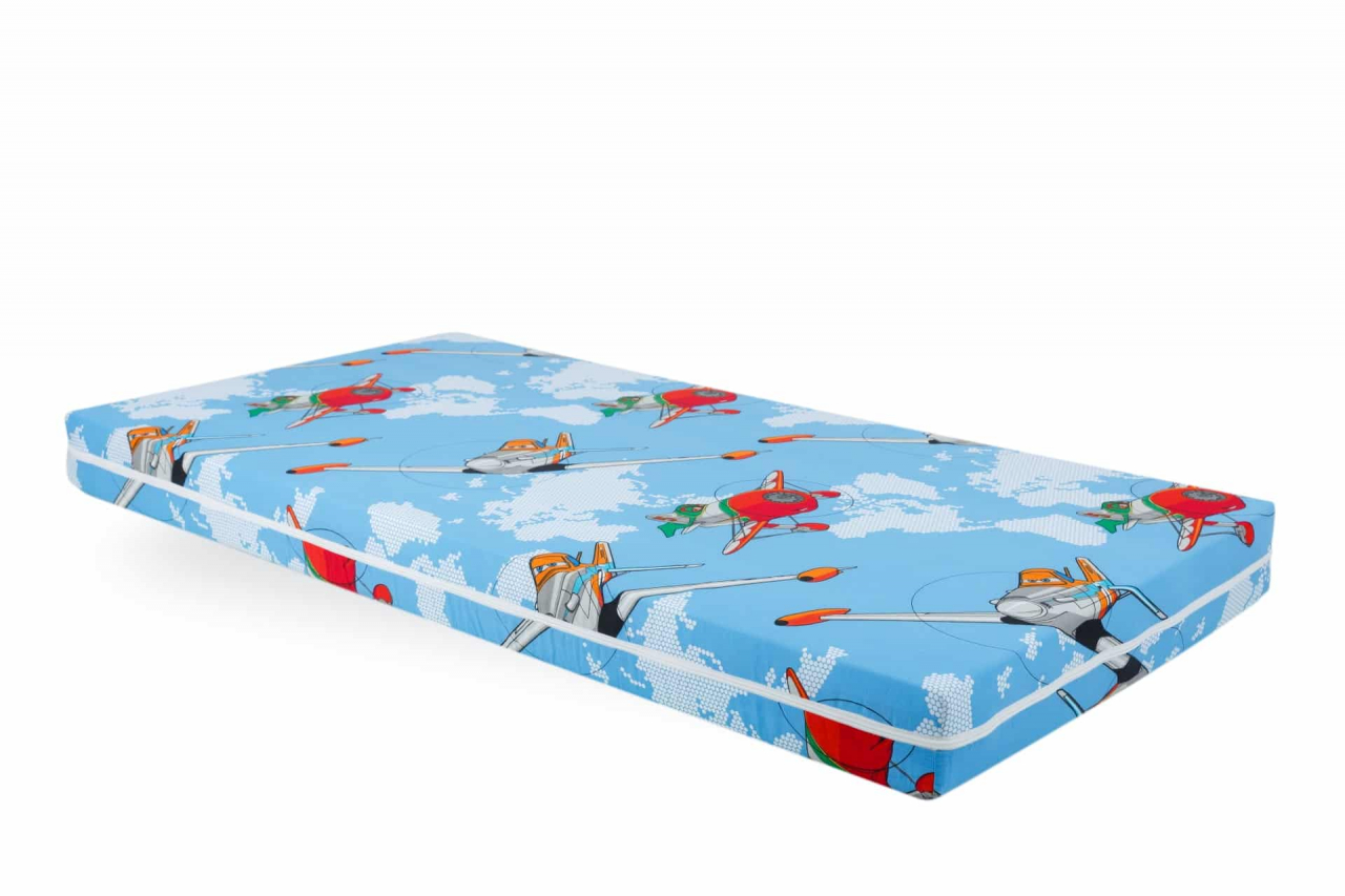 Saltea cu memorie Somnart Memory 60x120, înălțime 10 cm, pentru bebeluși și copii, husă impermeabilă, fermitate medie, model aviator [7]