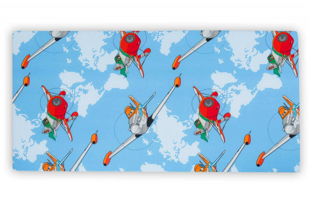 Saltea cu memorie Somnart Memory 60x120, înălțime 10 cm, pentru bebeluși și copii, husă impermeabilă, fermitate medie, model aviator [8]