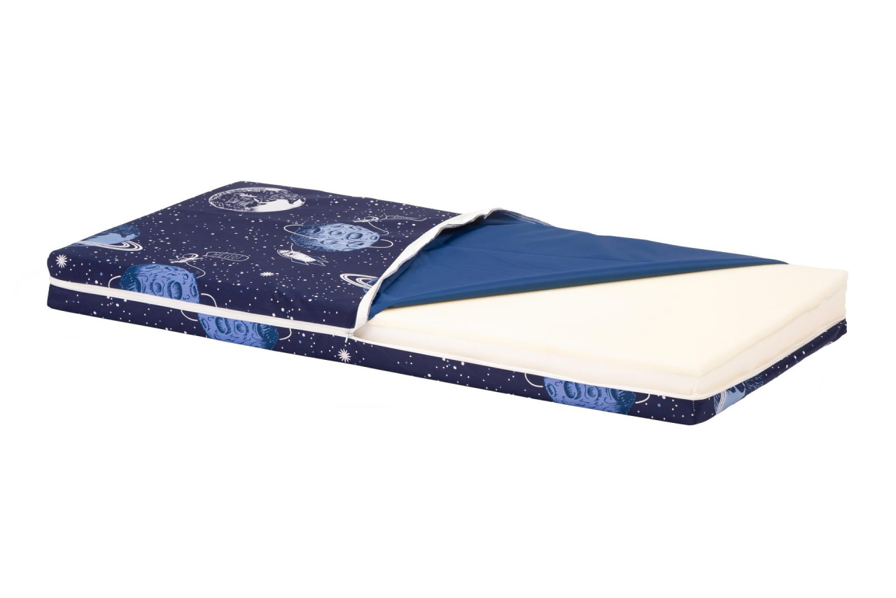 Saltea cu memorie Somnart Memory 60x120, înălțime 10 cm, pentru bebeluși și copii, husă impermeabilă, fermitate medie, model cosmos [6]